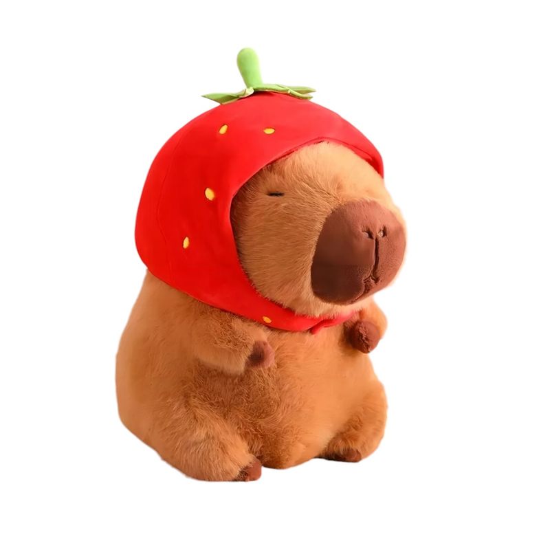 GENERICO - Juguete Peluche De Felpa Capibara Con gorro Rojo, 20 Cms