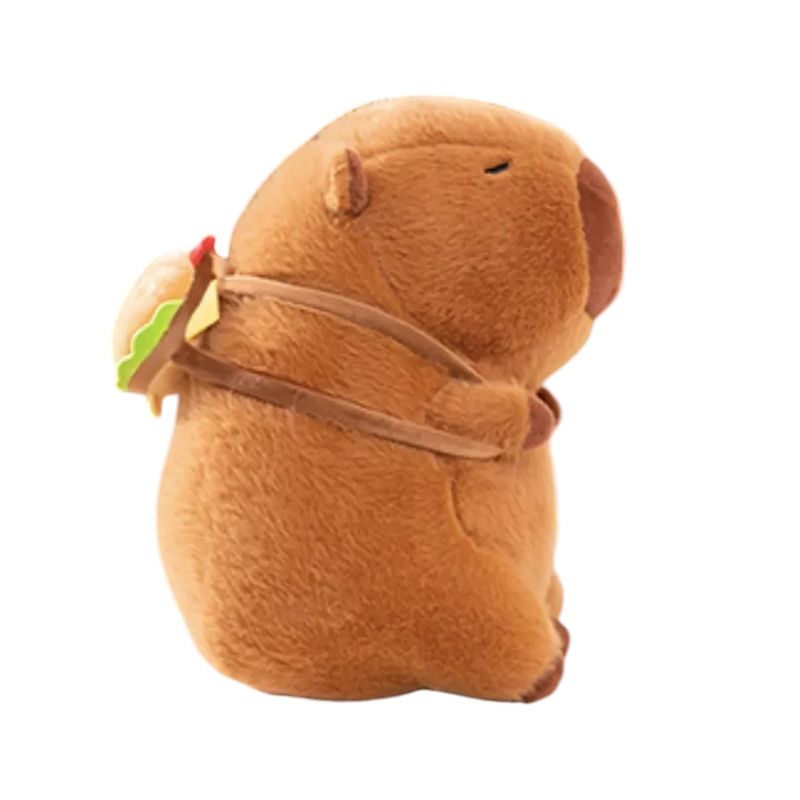 GENERICO - Juguete Peluche De Felpa Capibara Con Hamburguesa, 20 Cms