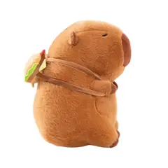 GENERICO - Juguete Peluche De Felpa Capibara Con Hamburguesa, 20 Cms