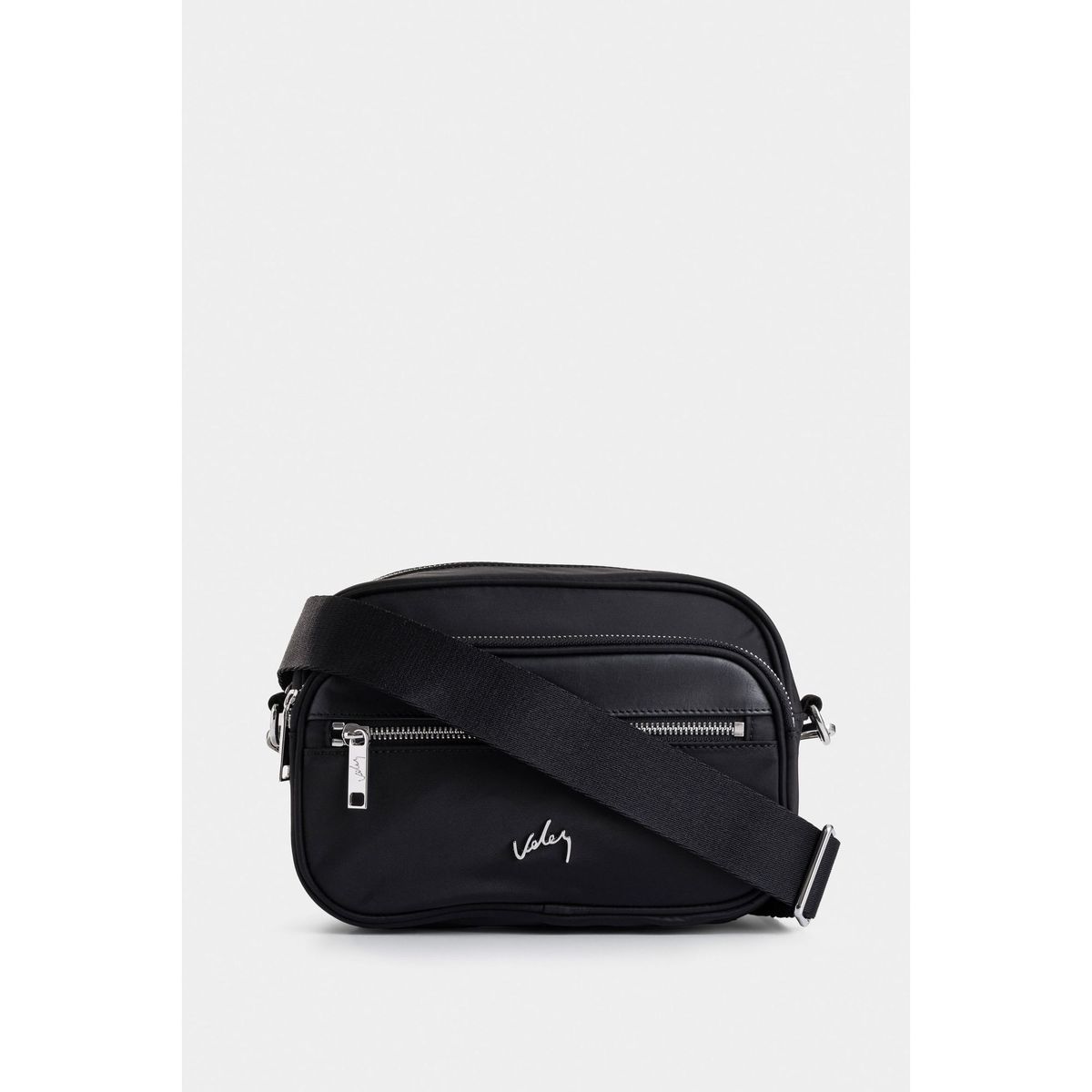 VELEZ - Vélez Cartera Bandolera Ia En Lona Mujer Detalle Cuero Negro