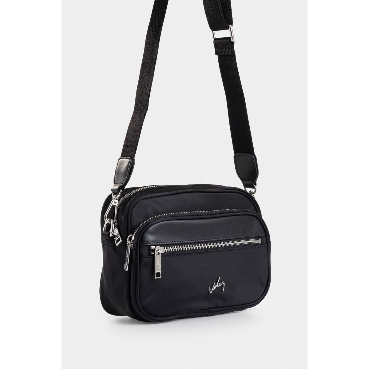 VELEZ - Vélez Cartera Bandolera Ia En Lona Mujer Detalle Cuero Negro