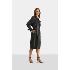 VELEZ - Vélez Trench Coat Bora De Cuero Ovino Para Mujer Negro