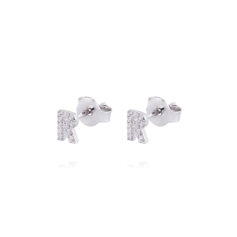JB JOYAS BARON - Aros de Plata Esterlina 925 Letra R