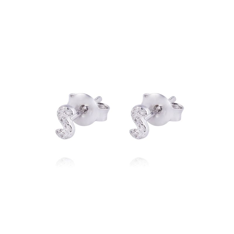 JB JOYAS BARON - Aros de Plata Esterlina 925 Letra S