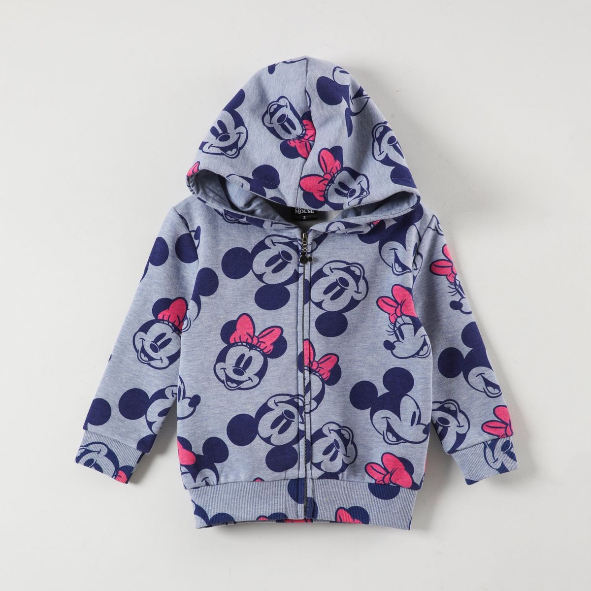 DISNEY - Poleron Niña Minnie Fun Faces Gris Disney