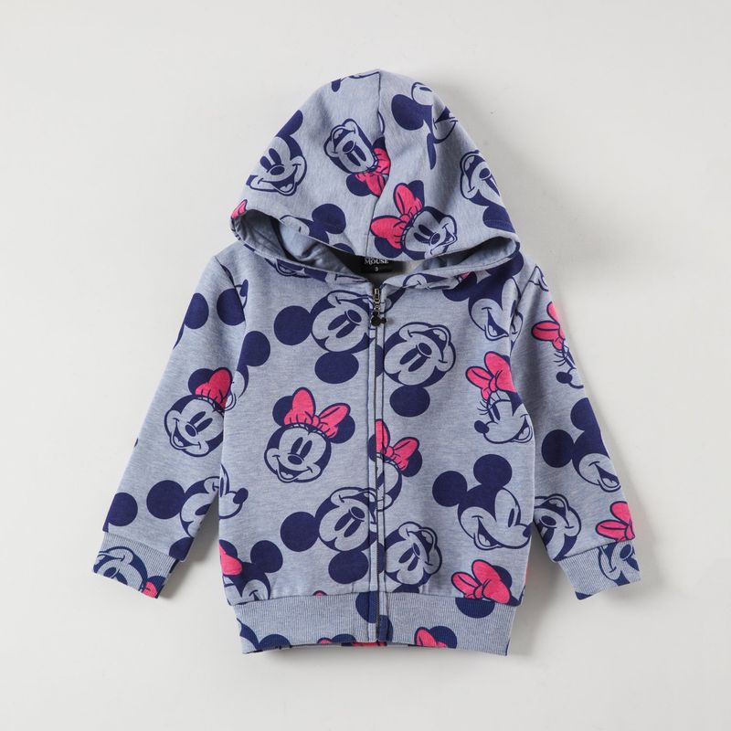 DISNEY - Poleron Niña Minnie Fun Faces Gris Disney.
