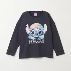 DISNEY - Polera Manga Larga Niña Lilo & Stitch Hawaii Azul