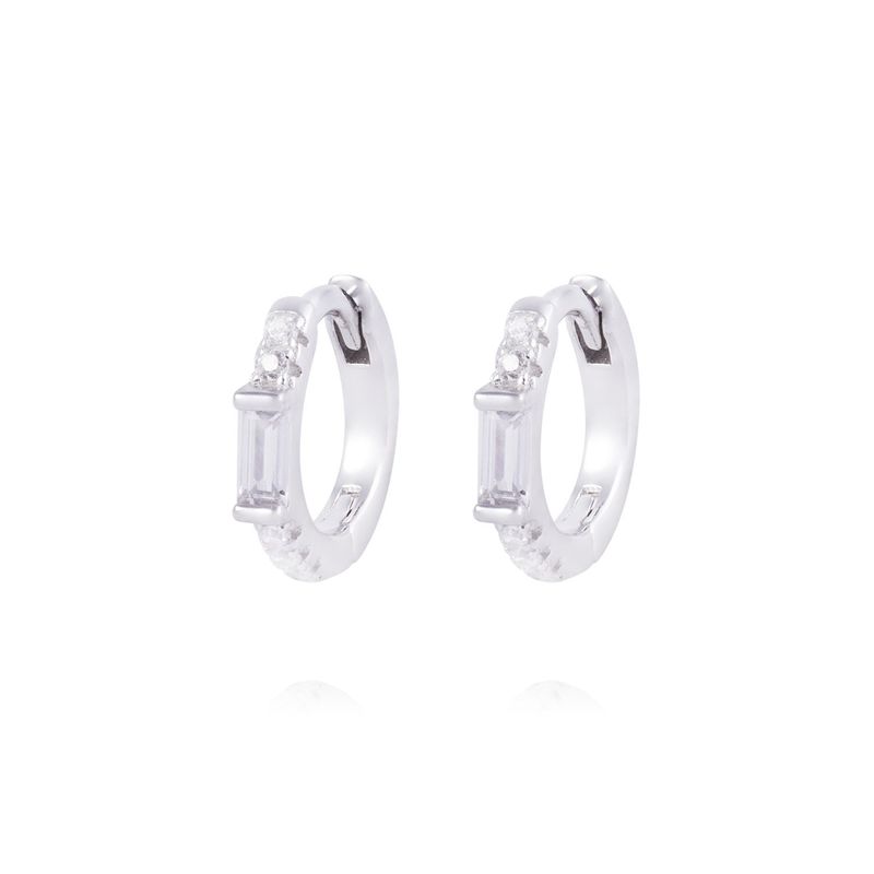 JB JOYAS BARON - Aros de Plata Esterlina 925 Argollas circones cuadrado