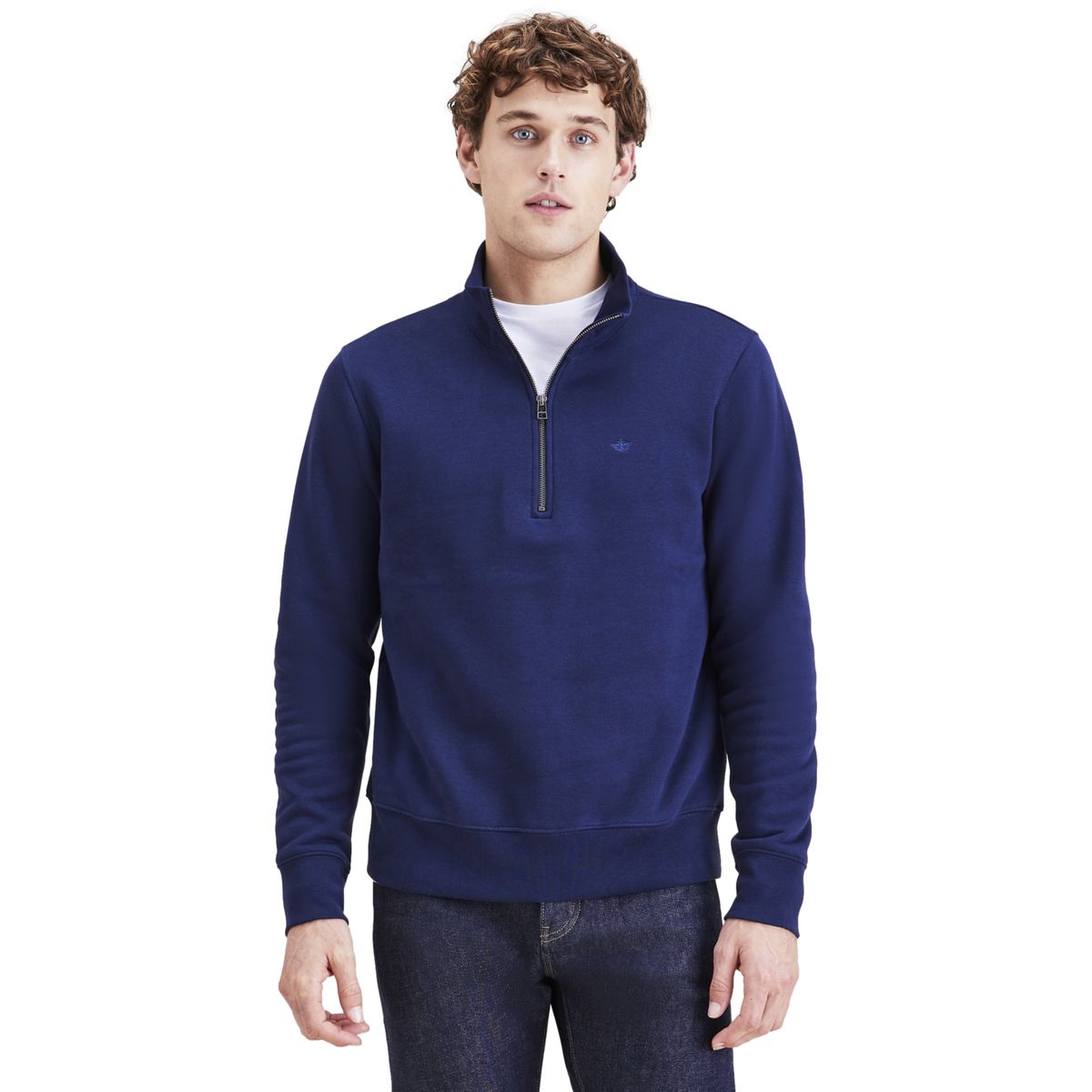 DOCKERS - Sweater Hombre Quarter-Zip Fleece Regular Fit Navy Dockers