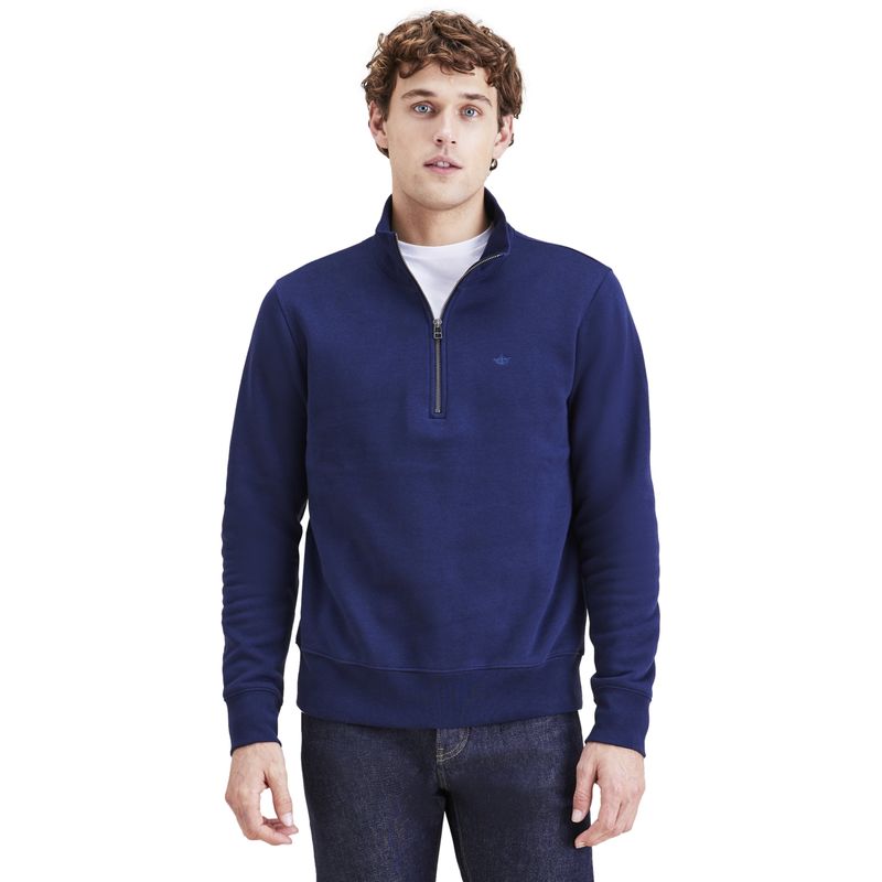 DOCKERS - Sweater Hombre Quarter-Zip Fleece Regular Fit Navy Dockers.