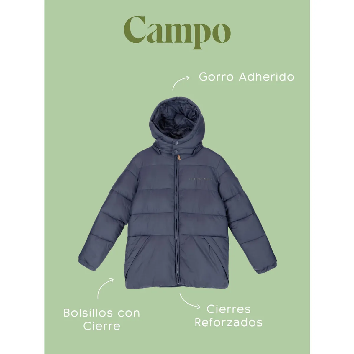 HUSH PUPPIES - Parka Escolar Azul Marino Niño Campo HUSH PUPPIES