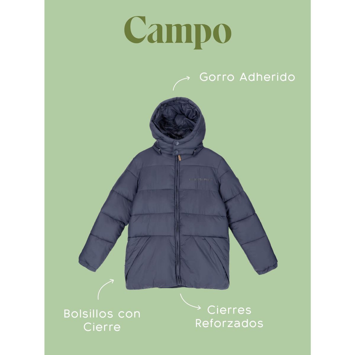 HUSH PUPPIES - Parka Escolar Azul Marino Niño Campo HUSH PUPPIES
