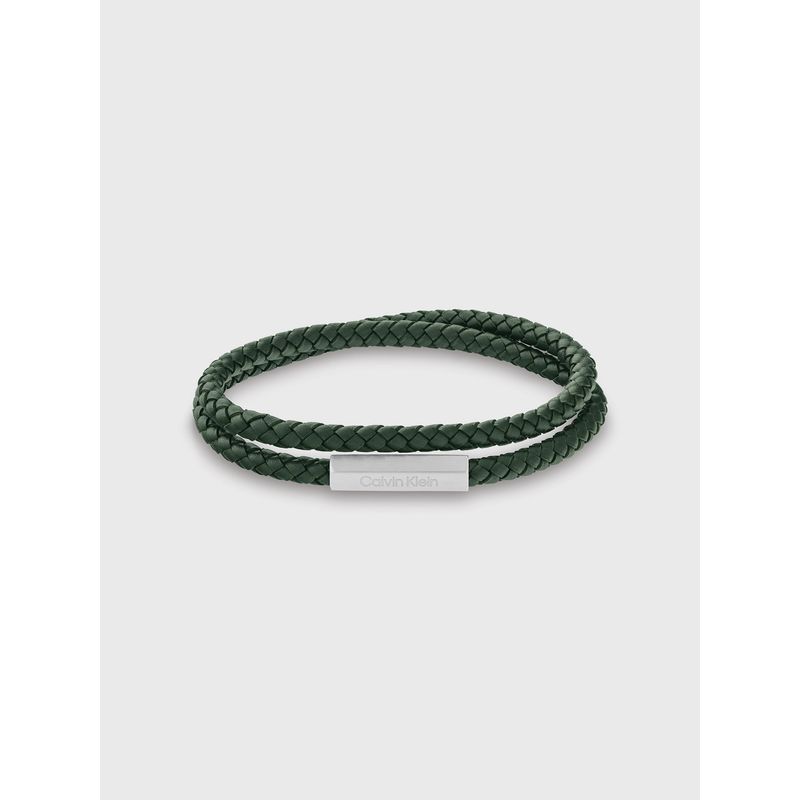 CALVIN KLEIN - Pulsera de Cuero Braided Verde Calvin Klein