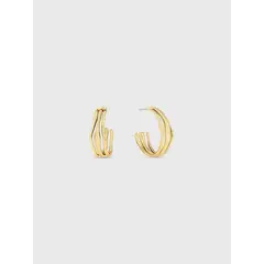 CALVIN KLEIN - Aros Argolla Sculptural Fluid Dorado
