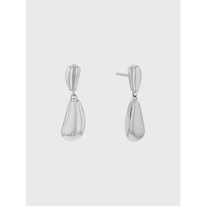 CALVIN KLEIN - Aros Drop Plateado Calvin Klein