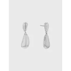 CALVIN KLEIN - Aros Drop Plateado