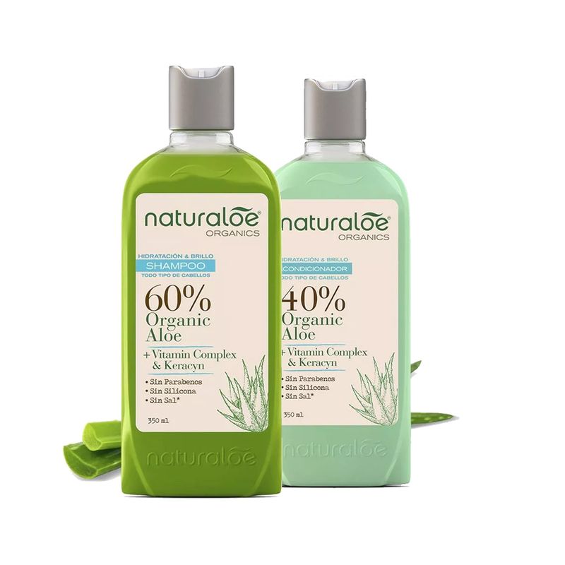 NATURALOE - Shampoo  + Acondicionador Hidratación y Brillo 350ml