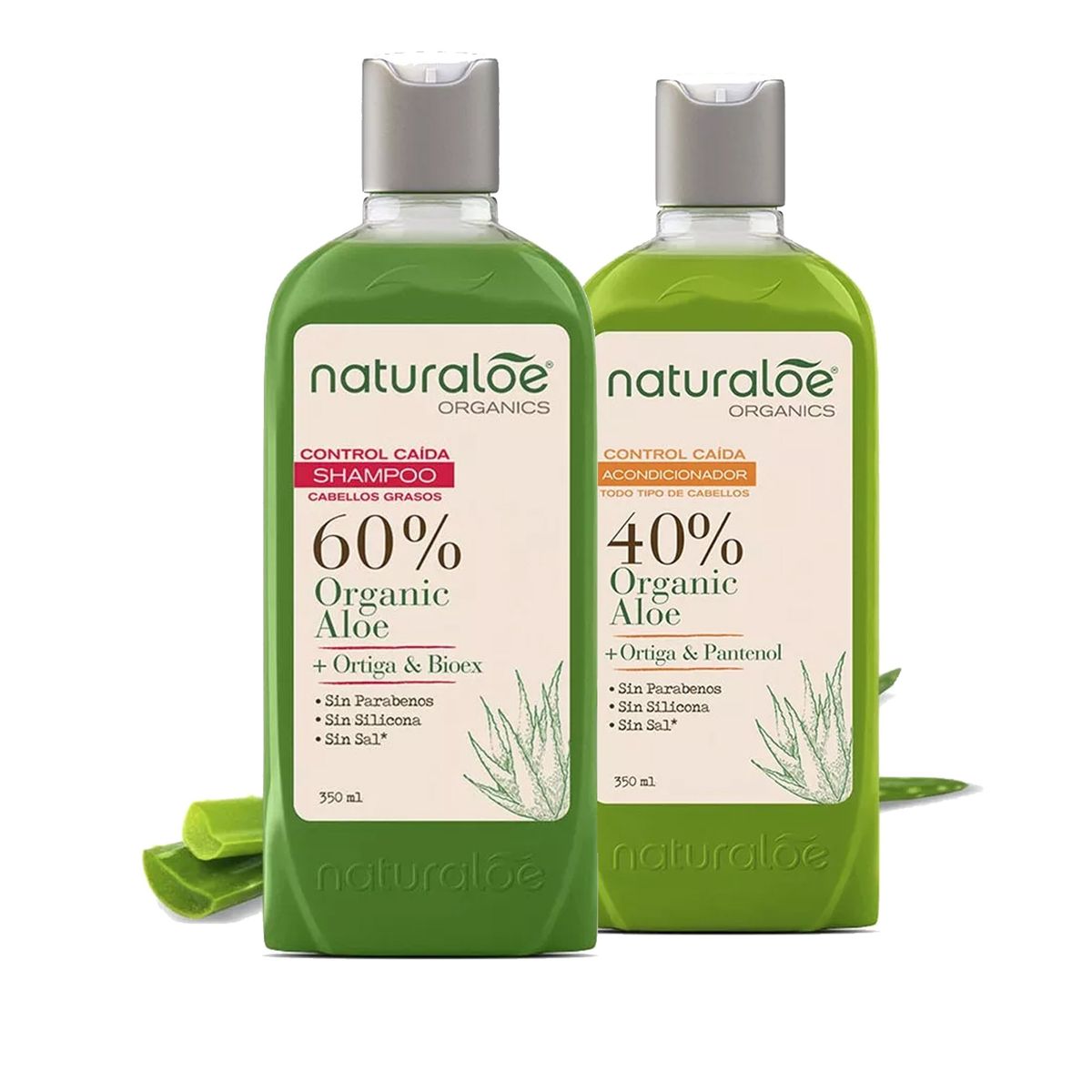 NATURALOE - Shampoo Control Caida Graso + Acondicionador Caida 350ml