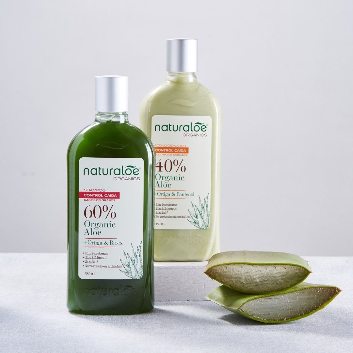 NATURALOE - Shampoo Control Caida Graso + Acondicionador Caida 350ml