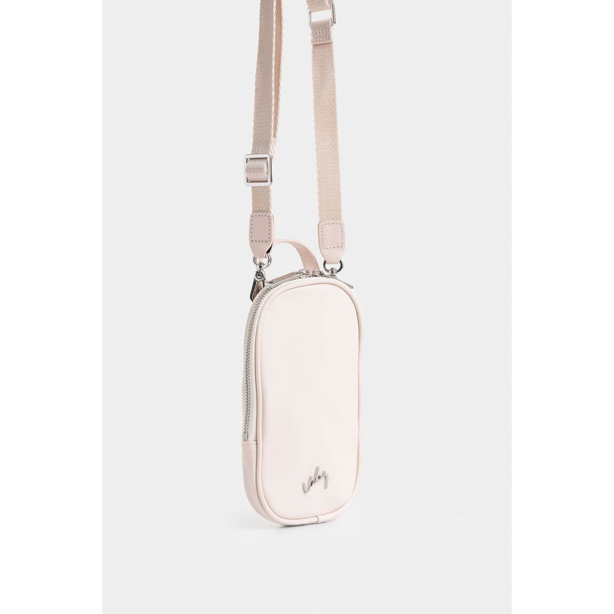 VELEZ - Vélez Cartera Bandolera Elora En Lona Mujer Manija Cuero Blanco