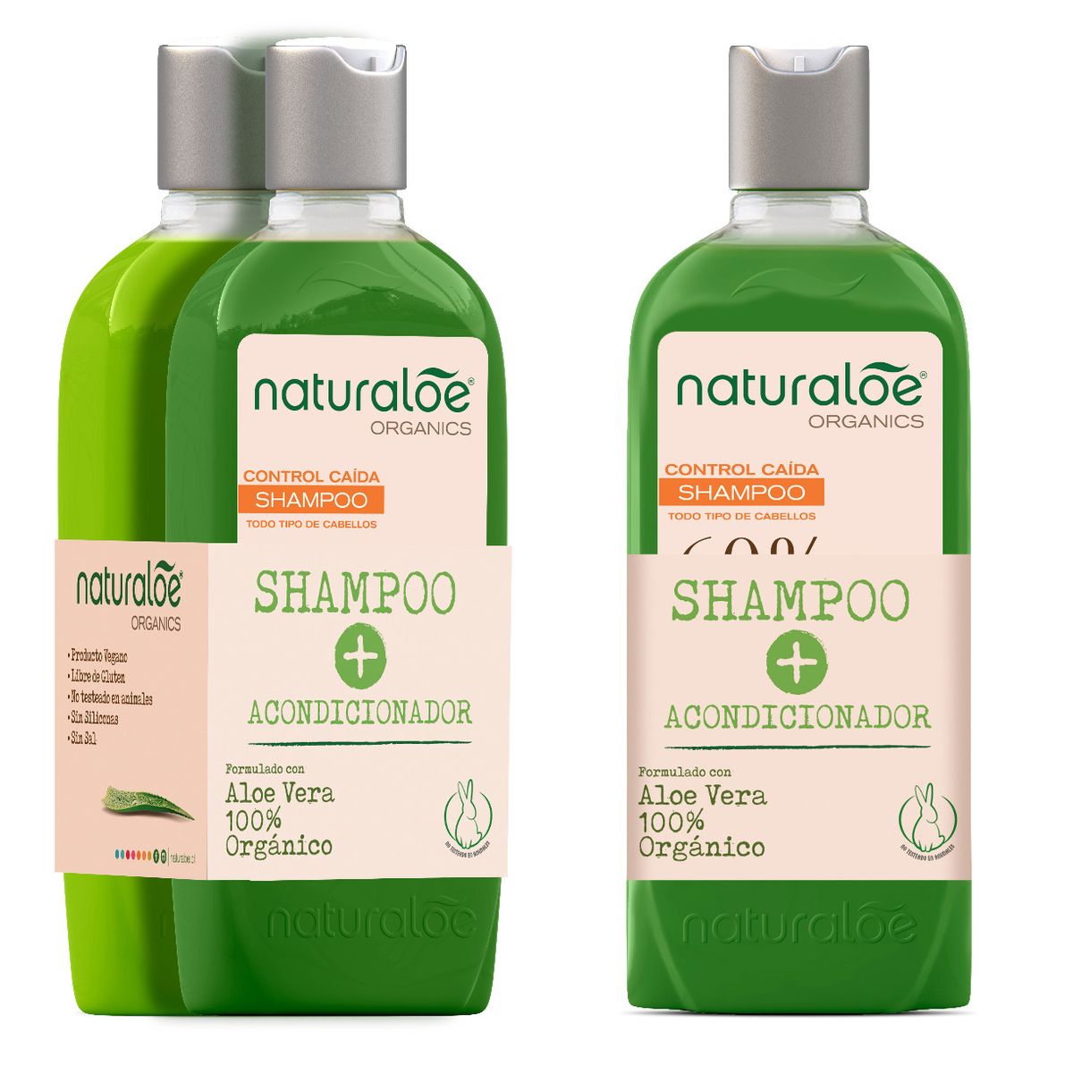 NATURALOE - Shampoo Control Caida Normal + Acondicionador Caida 350ml