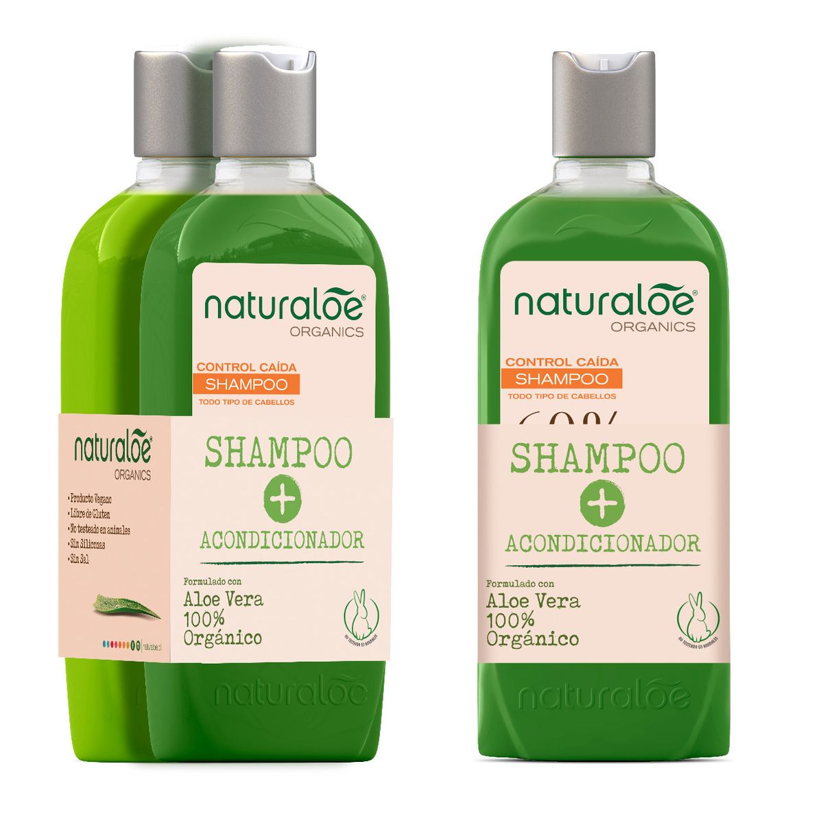 NATURALOE - Shampoo Control Caida Normal + Acondicionador Caida 350ml