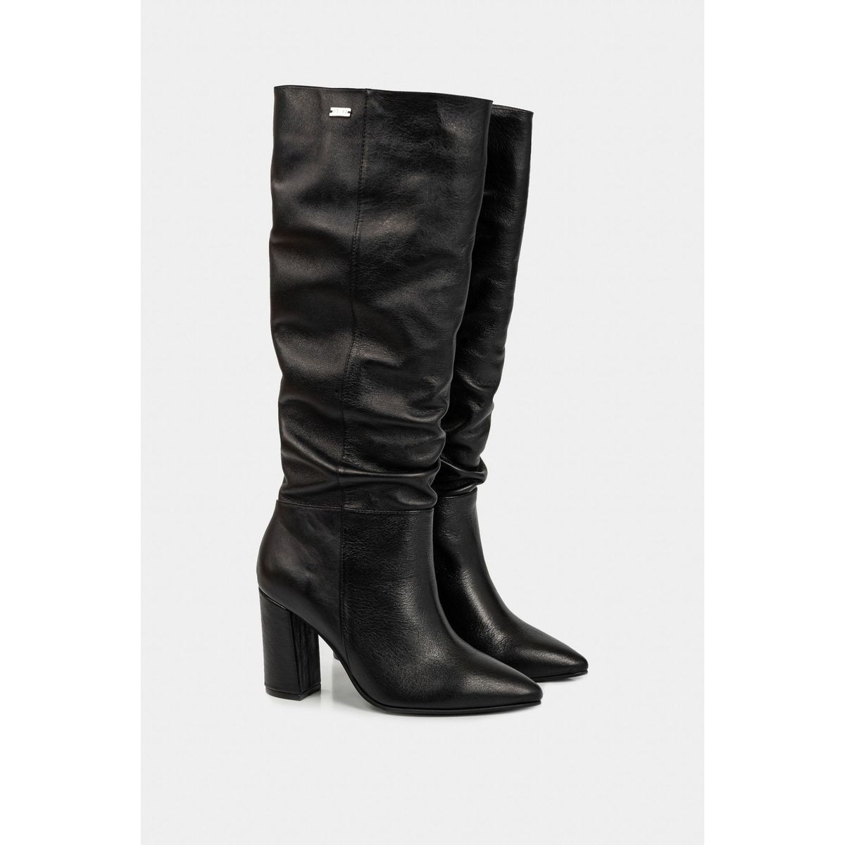 VELEZ - Vélez Botas Tacón Caña Alta Kaskai Cuero Mujer Horma En Punta Negro