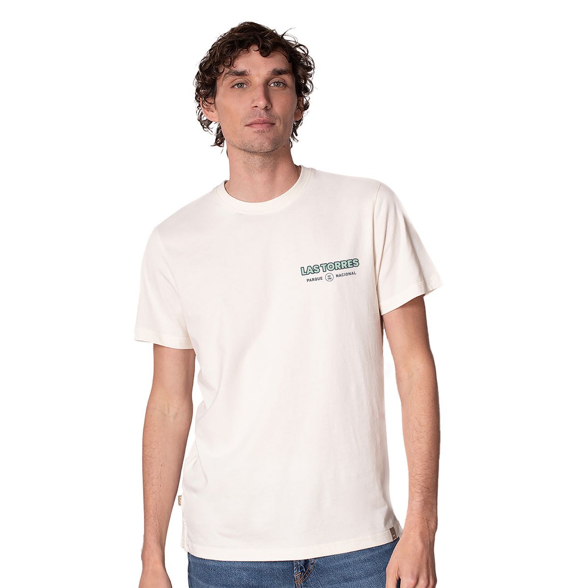 LENGA - Polera Hombre Algodón Orgánico Las Torres Horizonte protección UV Lenga