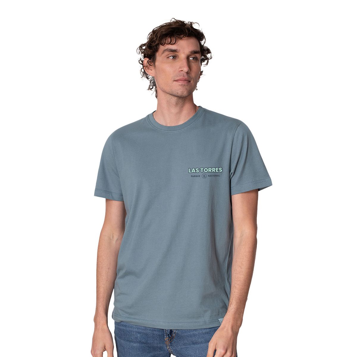 LENGA - Polera Hombre Algodón Orgánico Las Torres Horizonte protección UV Lenga