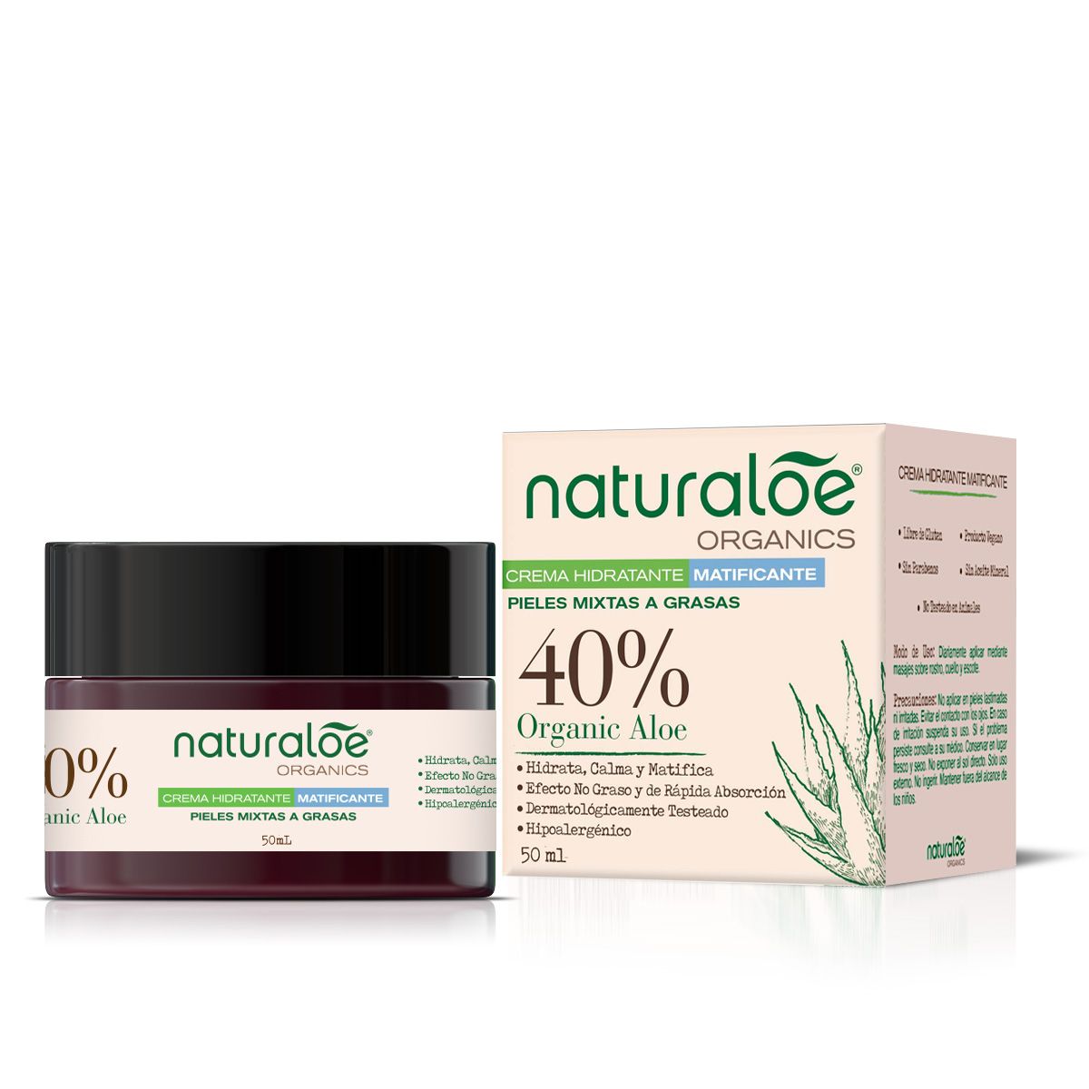 NATURALOE - Crema Hidratante Matificante Pieles Mixta a Grasa Naturaloe