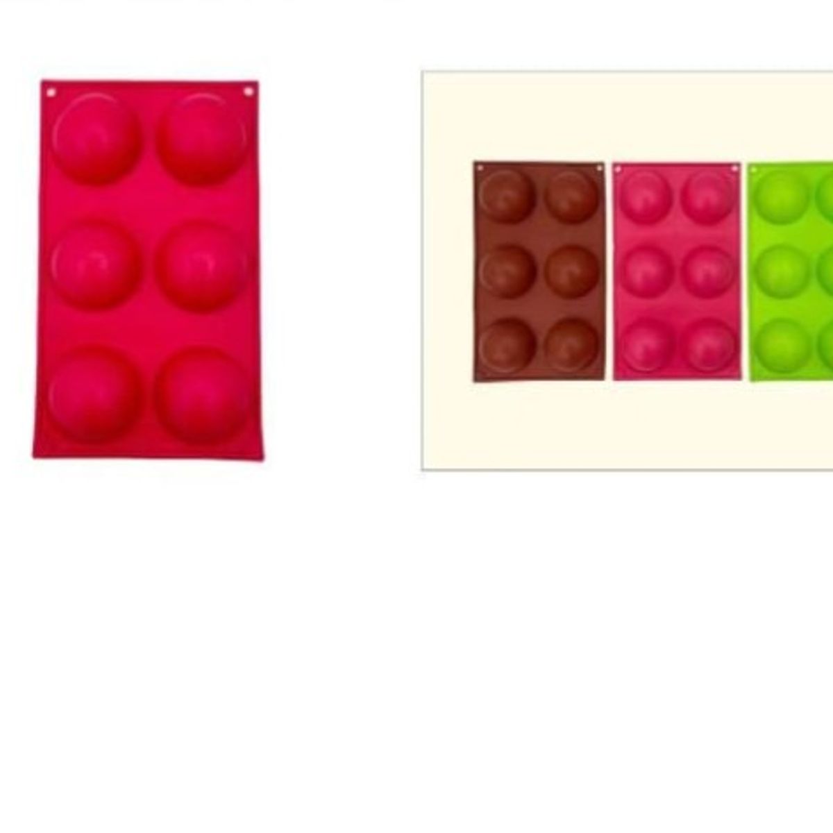 GENERICO - Molde De Silicona De 6 Divisiones Colores Surtidos Queque Liso