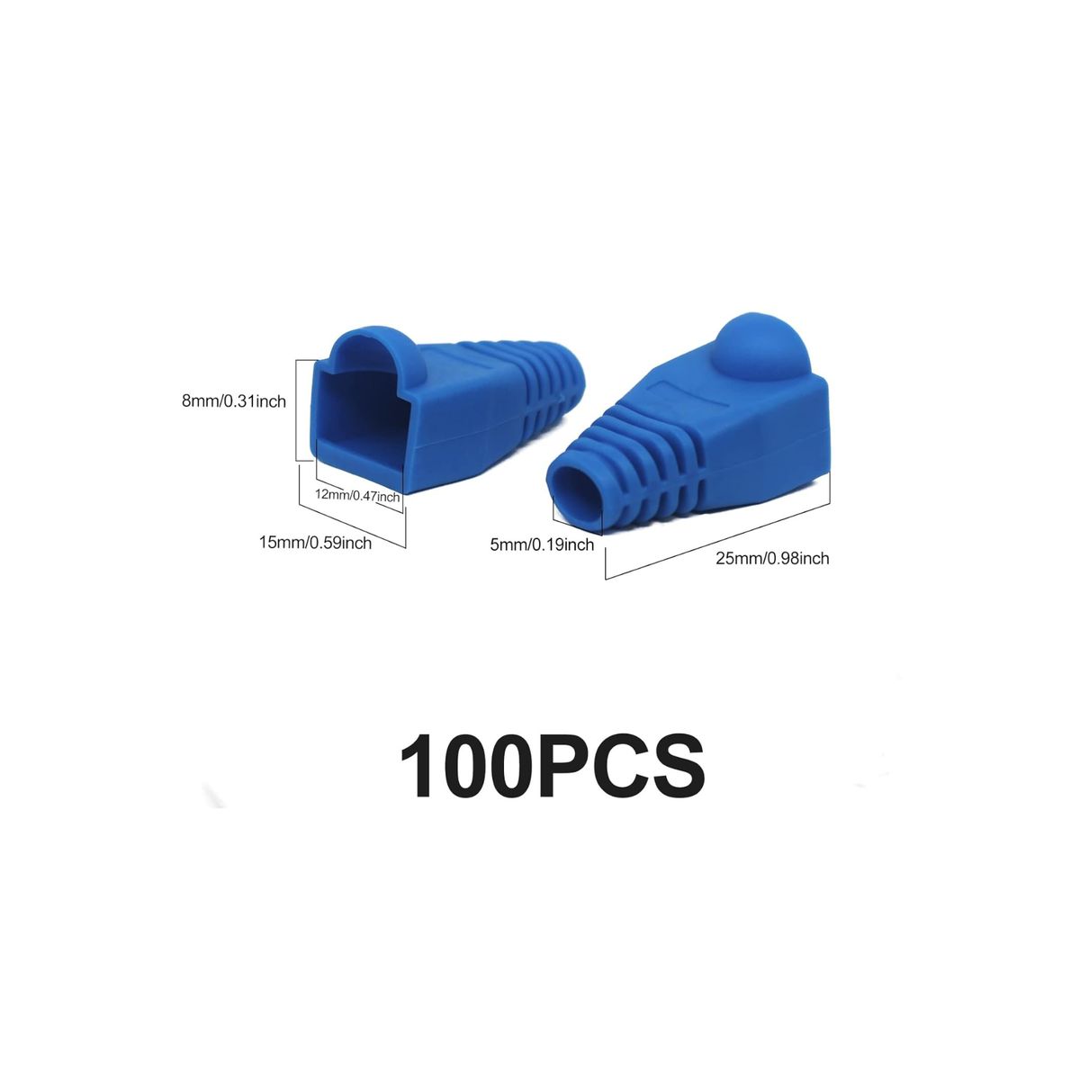 GENERICO - Funda Capuchón Para Conectores Rj45 100 Unidades Azul