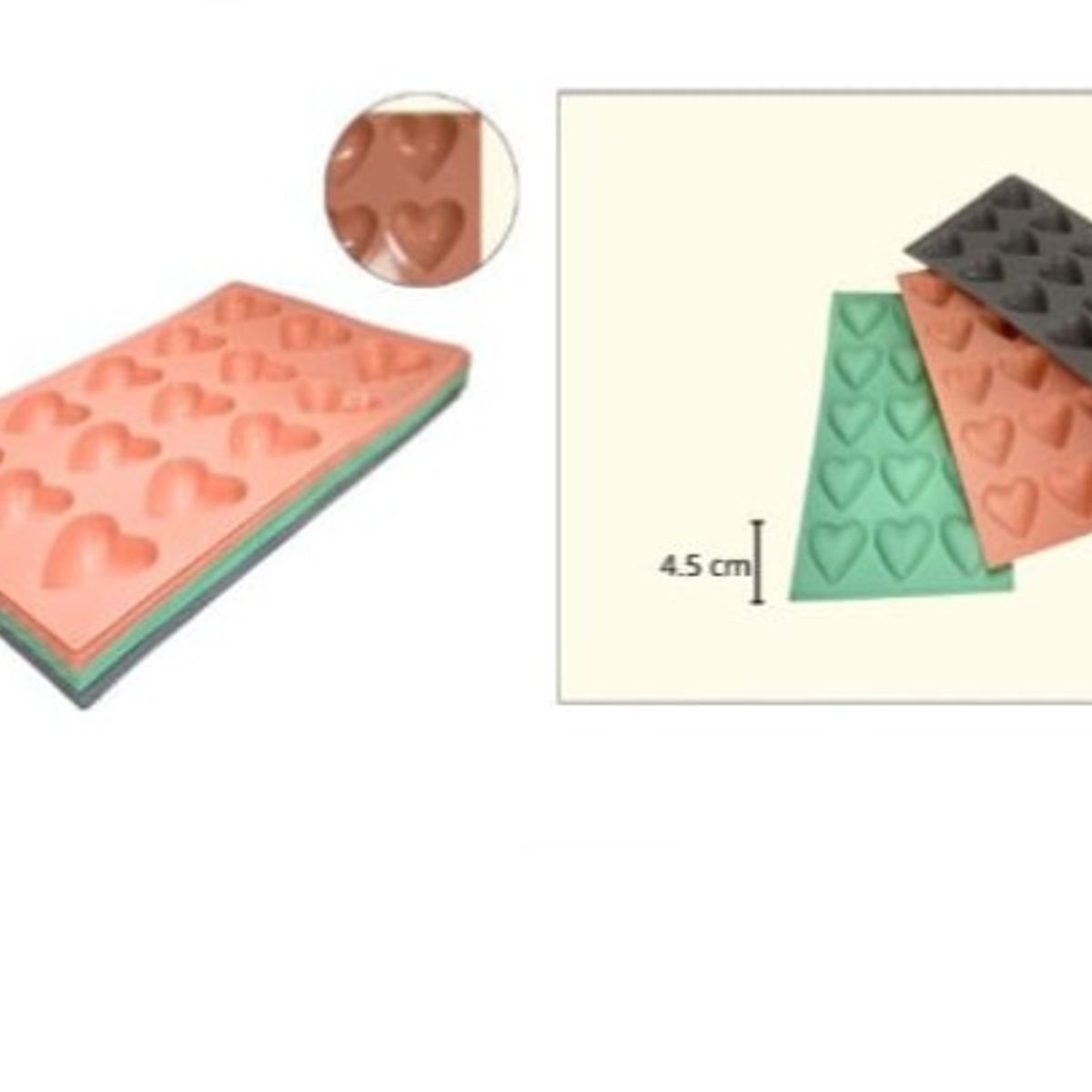 GENERICO - Molde De Silicona 12 Divisones Corazon.