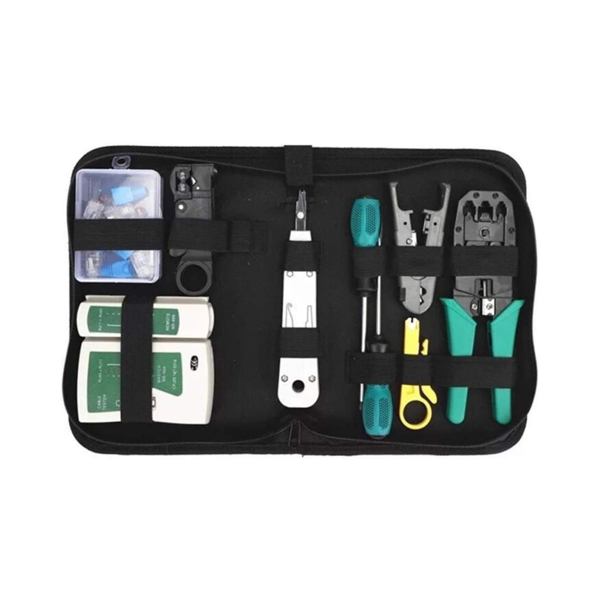 GENERICO - Kit Herramientas Cableado Tester Rj45 Utp Lan Crimpeadora