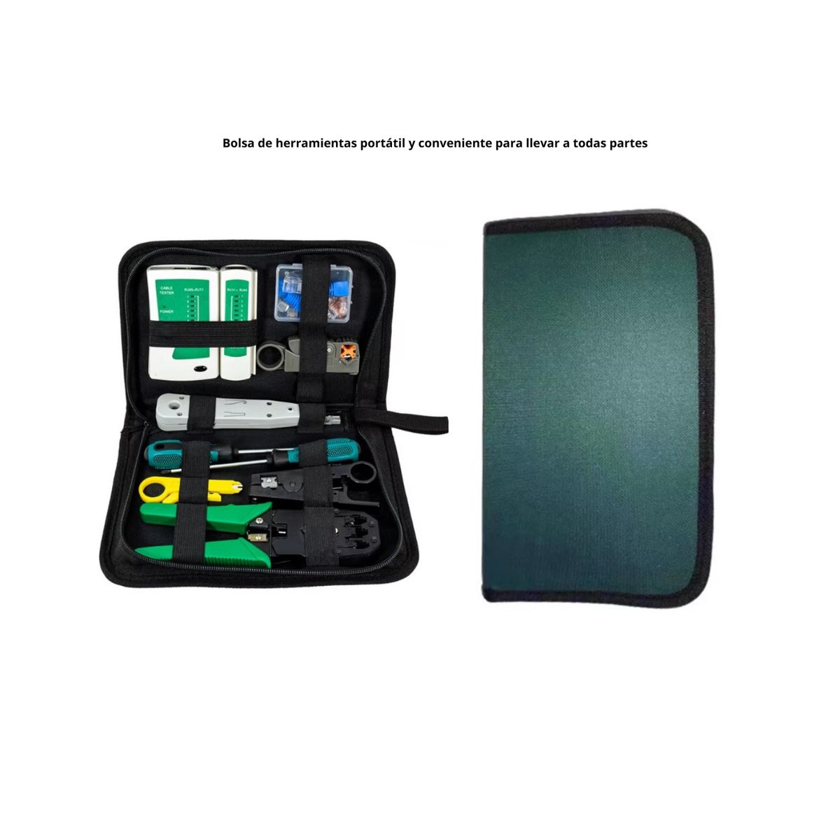 GENERICO - Kit Herramientas Cableado Tester Rj45 Utp Lan Crimpeadora