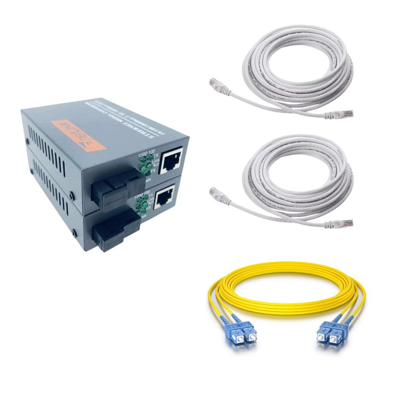 GENERICO - Kit Convertidor De Medios De Fibra Óptica Giga Ethernet Par