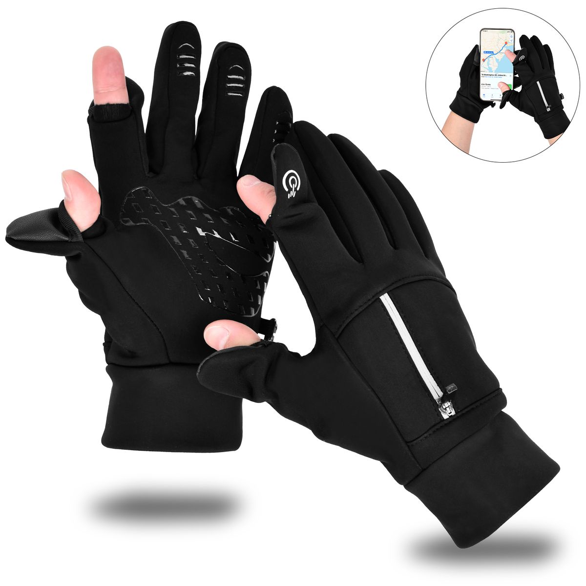 KOKILA - Guantes Tactiles Termicos Impermeables Ciclismo Trekking Moto