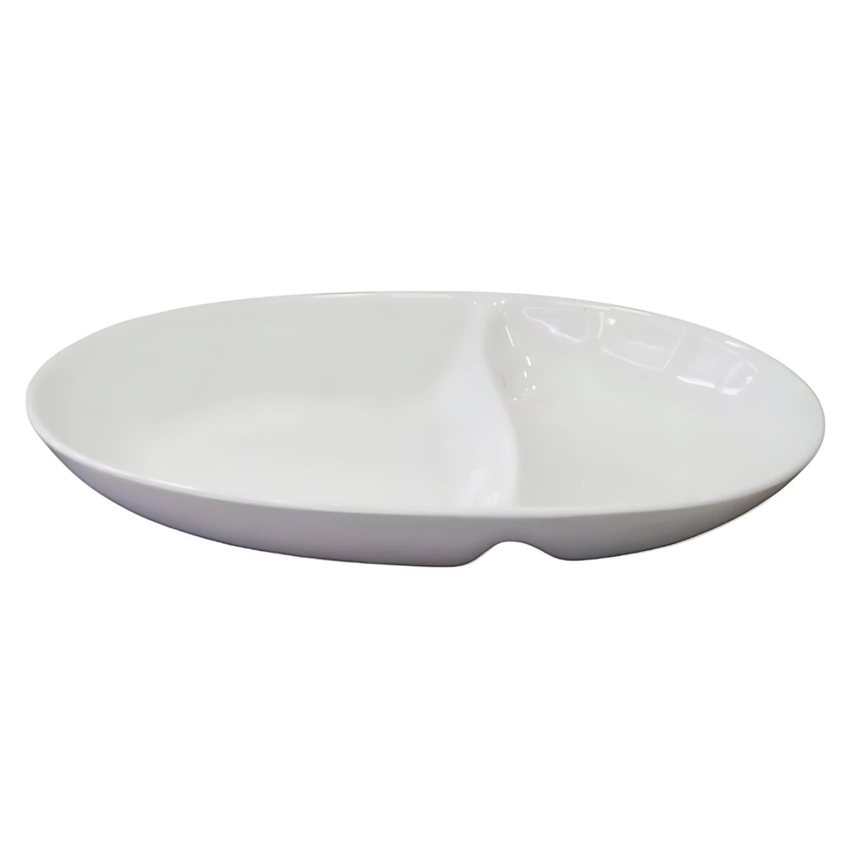 GENERICO - Set de 3 Platos de Cerámica con Separador - Snacks o Salsas