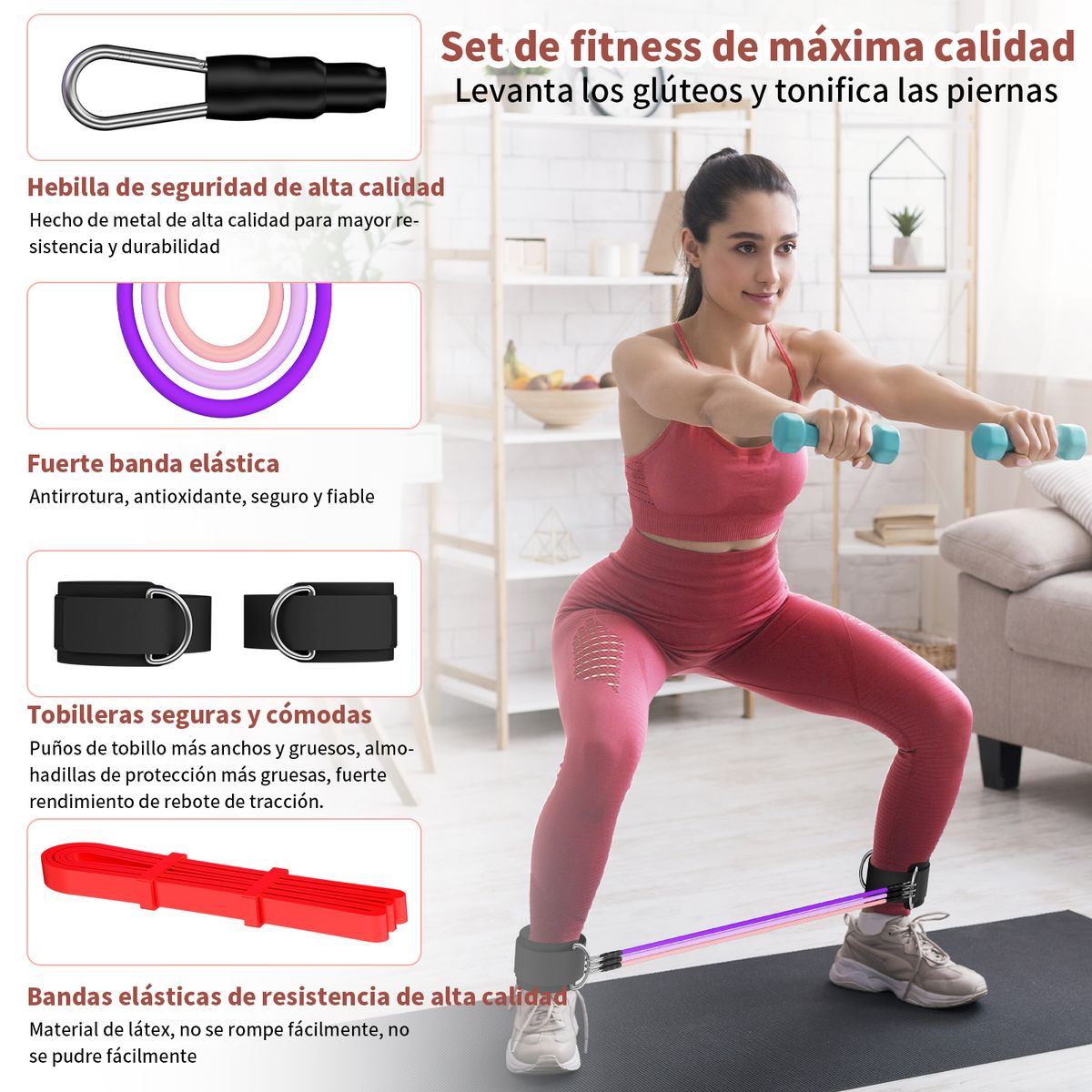 KOKILA - Set Power Band Bandas Elasticas Resistencia Fitness Gym