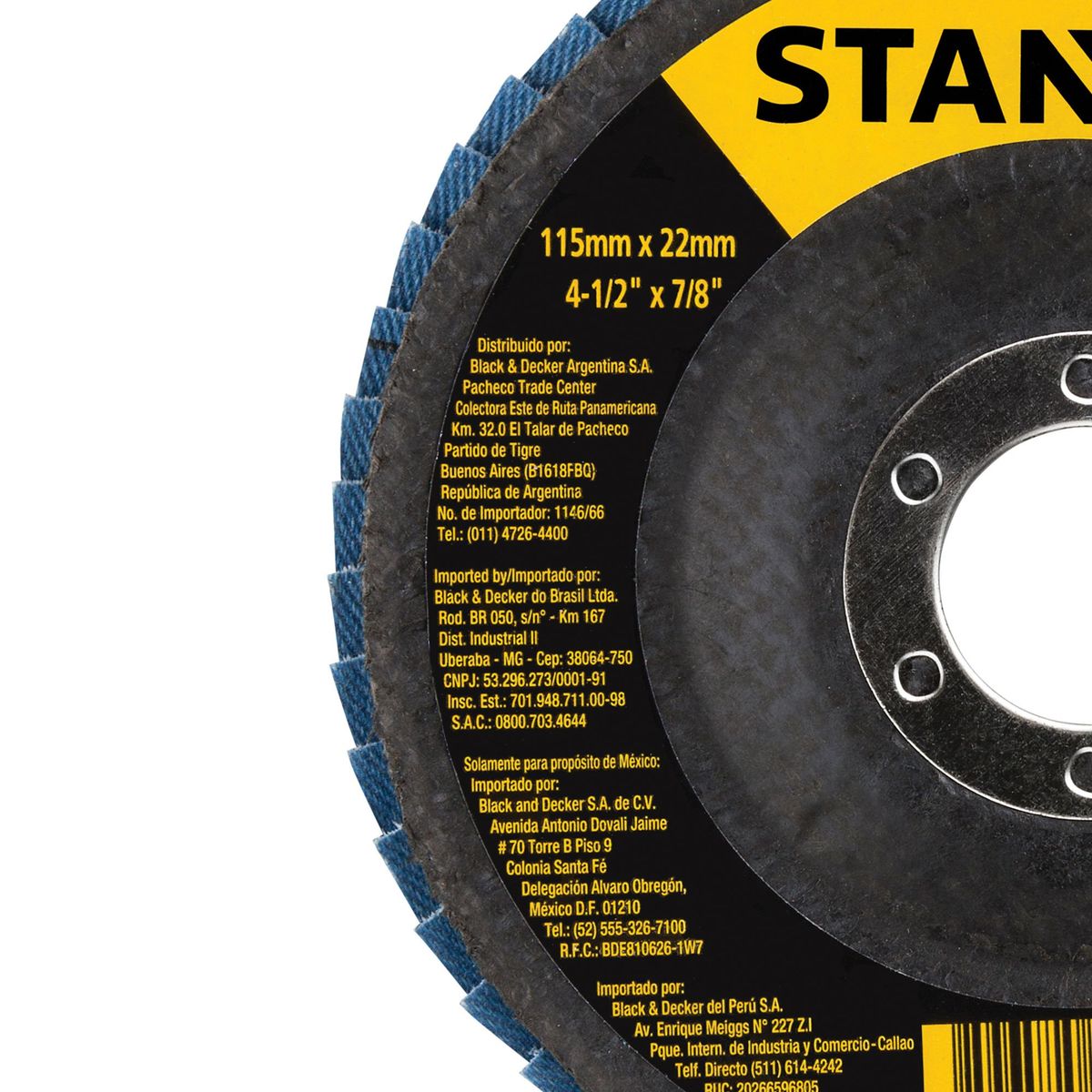STANLEY - Disco traslapado de zirconio 4-1/2" STANLEY STA4040FZ-BR