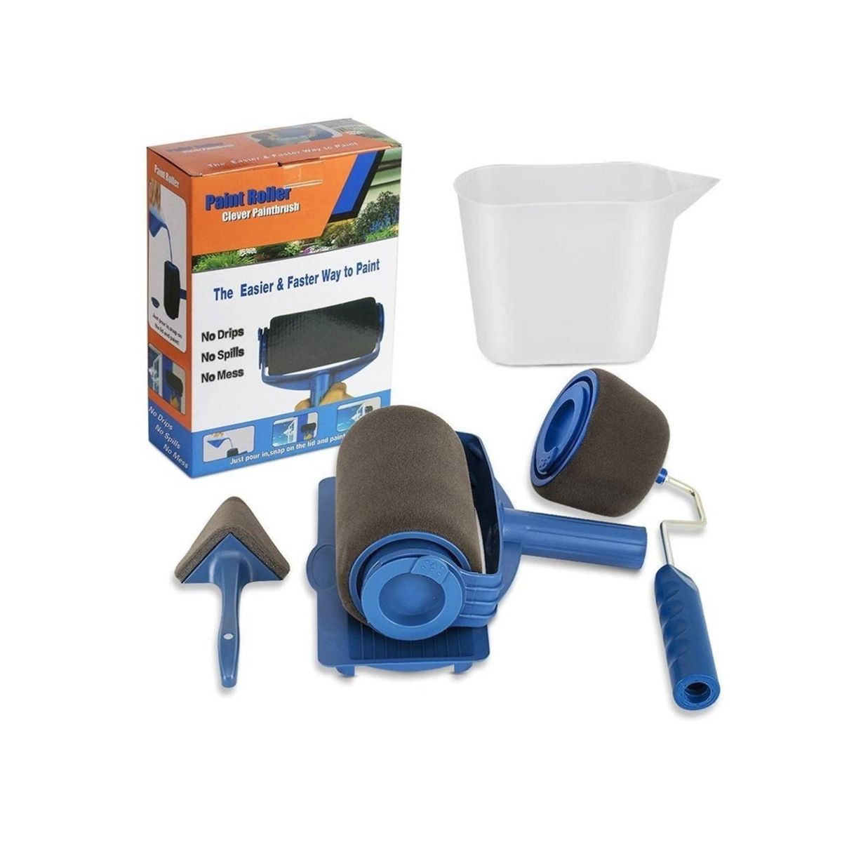 MOVI - SET DE RODILLOS PINTURA FACIL ANTIDERRAME PORTATIL Y RECARGABLE