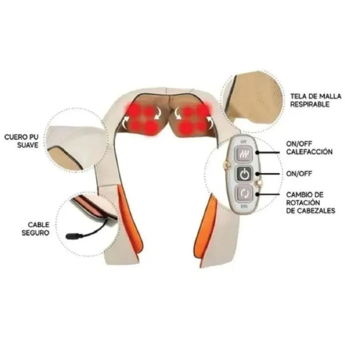 GENERICO - Masajeador Eléctrico para Espalda-Hombros-Cuello