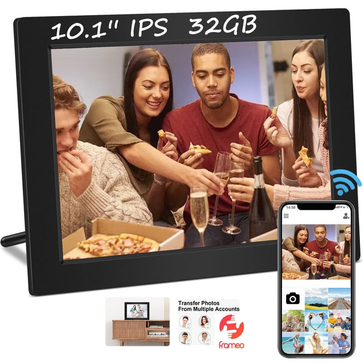 VEIDOO - Marco de fotos digital Veidoo 101 32GB WiFi Regalo familiar - Black