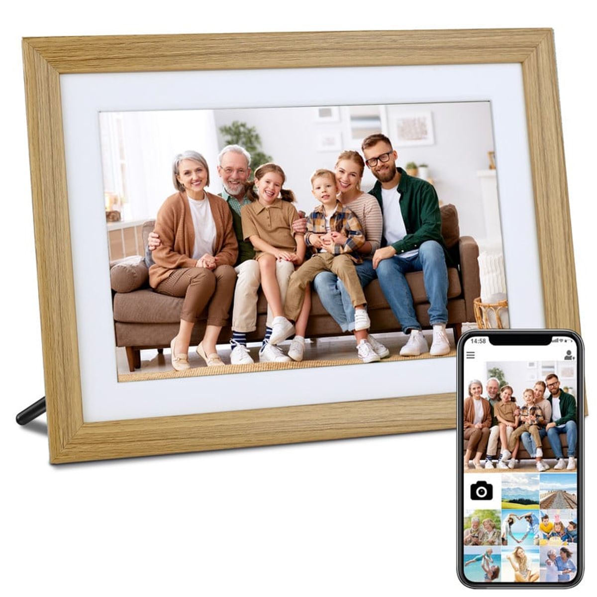 VEIDOO - Marco de fotos digital Veidoo 10.1 32GB WiFi Familiar - Burlywood