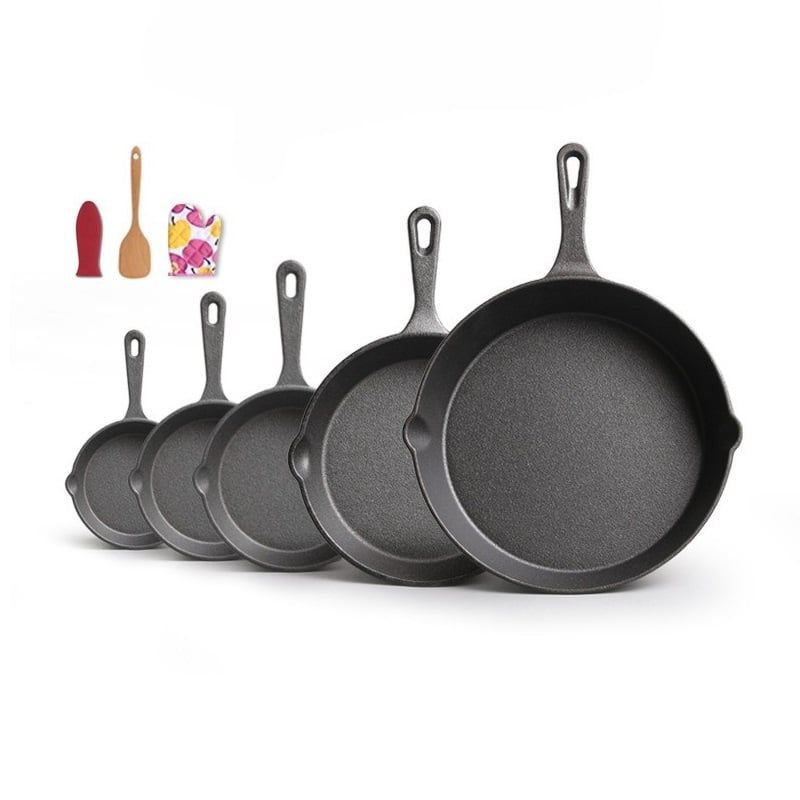 TATEE - Set 5 Sartenes sarten antiadherente sarten de hierro 26/20/16/14/10cm