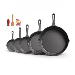 TATEE - Set 5 Sartenes sarten antiadherente sarten de hierro 26/20/16/14/10cm