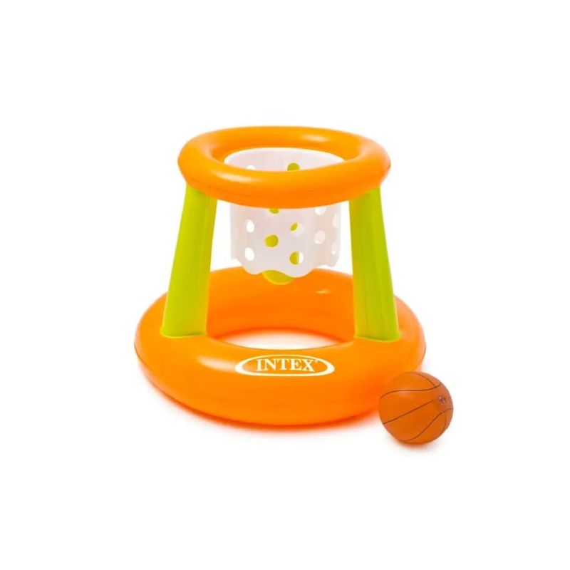 GENERICO - Juego Inflable Aro Basketball + Pelota Piscina Orange