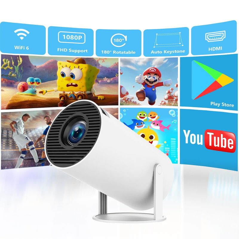 BITART - Proyector Portátil Mini Hy300pro Ultra Hd 4k Wifi Bluetooth