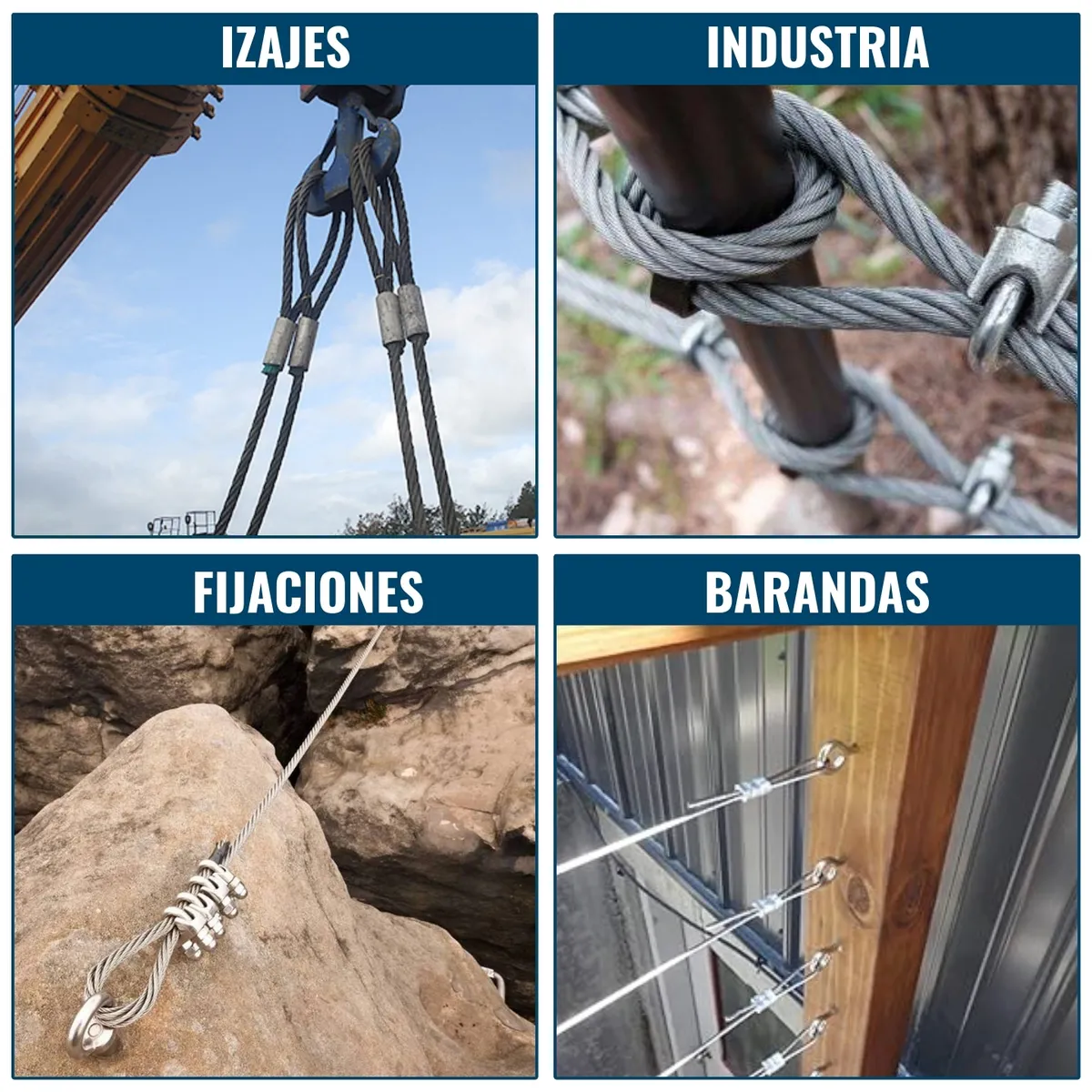 DICAS - Piola Cable De Acero Galvanizado Forrado Pvc 5 Mm 100 Metros Dicas