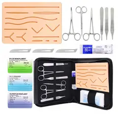 GENERICO - Kit De Practica De Sutura 3 Capas 17 Cortes Incluido Todo